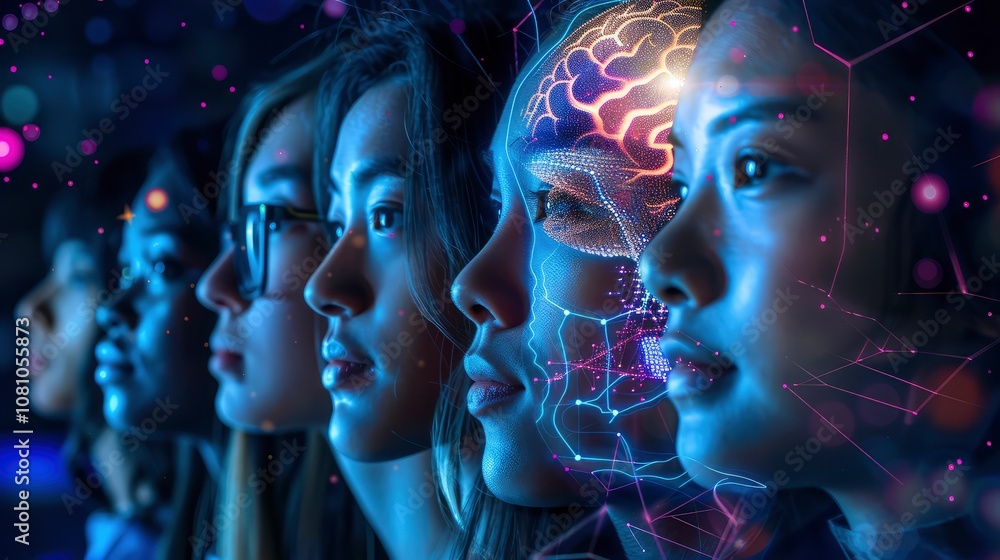 Artificial Intelligence brain and modern technology background Artificial Intelligence brain and modern technology background