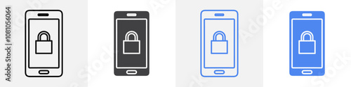 locked mobile icon Group symbol or sign vector