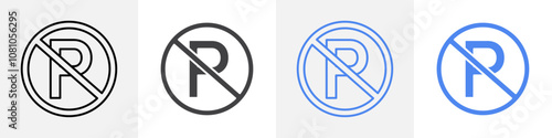 no parking sign icon Group symbol or sign vector