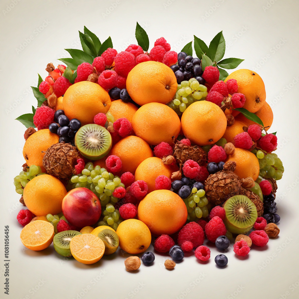 Fresh fruits on white background Fresh fruits on white background