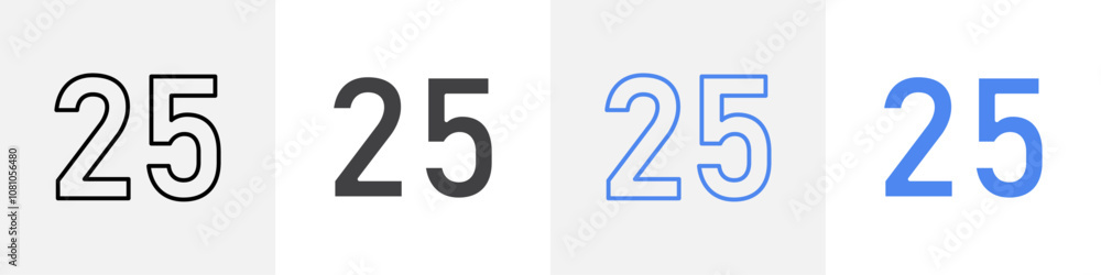 num 25 icon Group symbol or sign vector num 25 icon Group symbol or sign vector