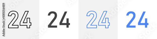 num 24 icon Group symbol or sign vector