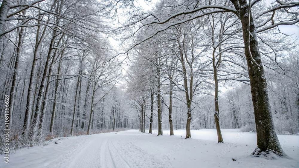 Snow-covered forest with bare tree branches, winter landscape, frozen scene, serene environment, bare tree limbs, winter tree branches Snow-covered forest with bare tree branches, winter landscape, frozen scene, serene environment, bare tree limbs, winter tree branches
