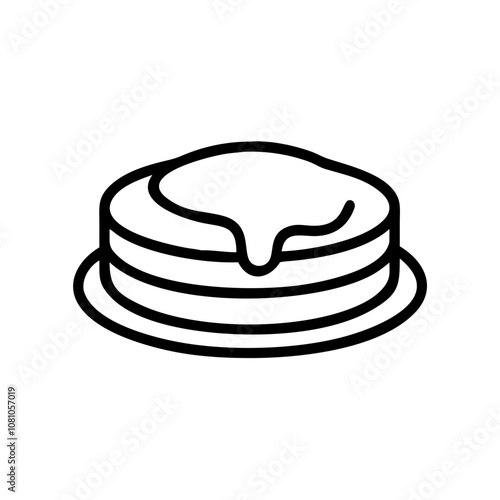 Pancake icon with syrup