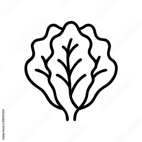 Lettuce icon with layered leaves