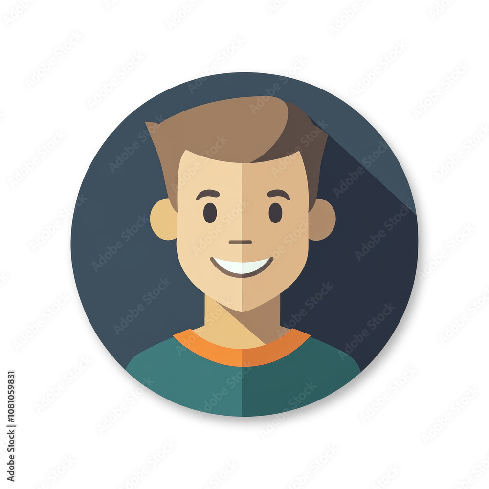 Smiling Boy Avatar Icon in Flat Design with Dark Background png transparent background Smiling Boy Avatar Icon in Flat Design with Dark Background png transparent background