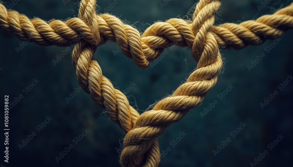 Symbol Of Unity And Love: Heart-Shaped Ropes In A Diverse Group Connected As A Supportive Partnership Embracing Teamwork And Togetherness Symbol Of Unity And Love: Heart-Shaped Ropes In A Diverse Group Connected As A Supportive Partnership Embracing Teamwork And Togetherness