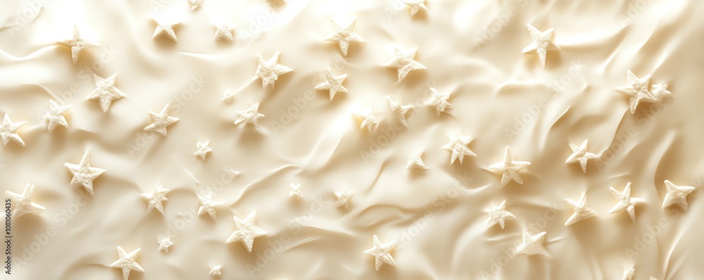 Delicate Light Cream with Star Accents Delicate Light Cream with Star Accents