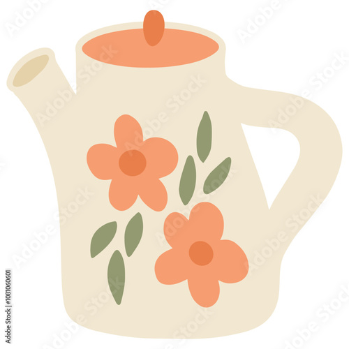 teapot with flowers