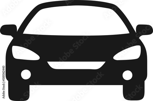 car icon vector silhouette isolated on a white background