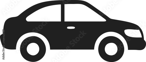 car icon vector silhouette isolated on a white background