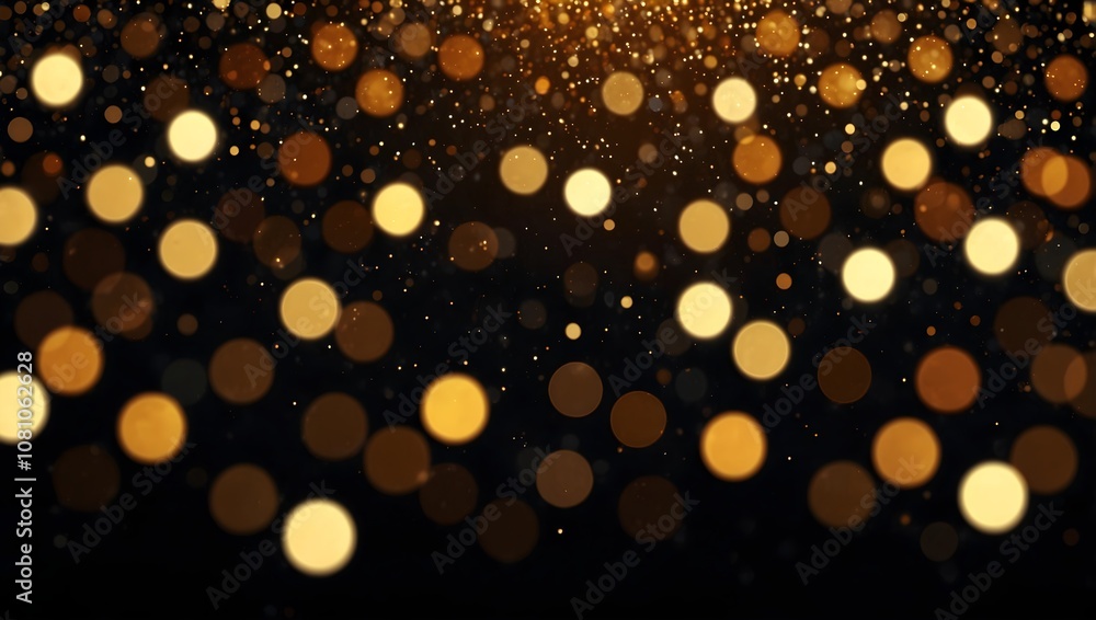 Gold and amber colored circles of light against a black background.
Gold and amber colored circles of light against a black background.