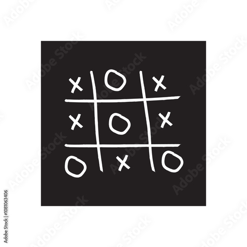 Tic-Tac-Toe game icon on white background