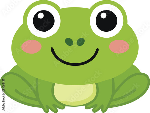 baby frog smiling  vector illustration.