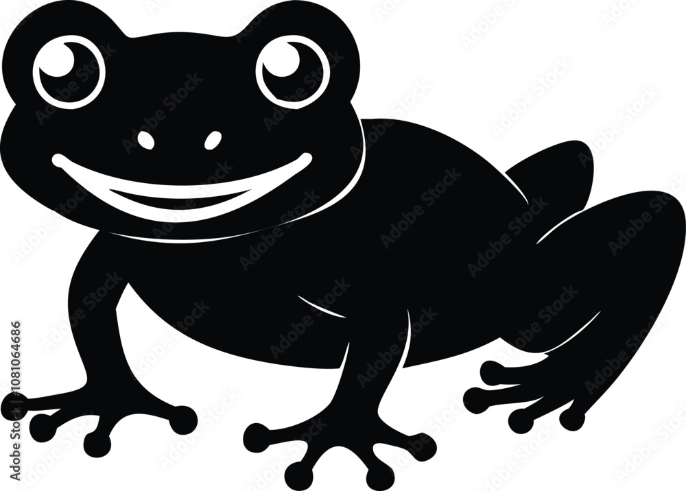 Obraz premium baby frog smiling vector illustration.