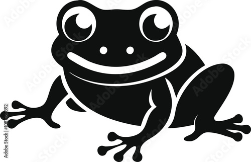 baby frog smiling  vector illustration. photo