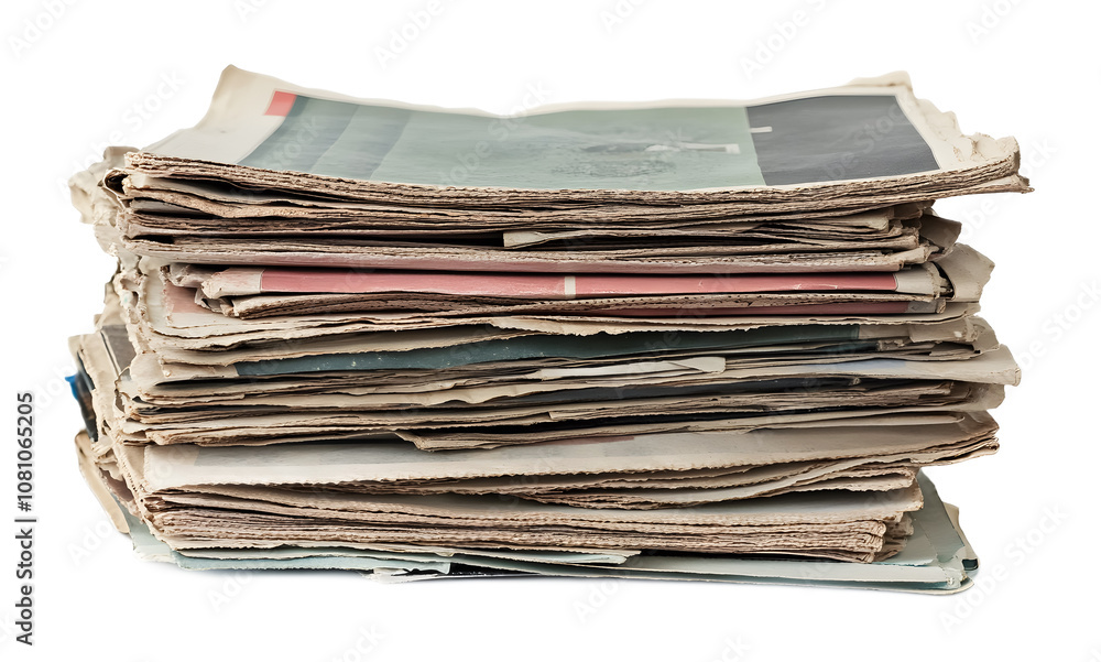 stack of newspaper isolated on white background stack of newspaper isolated on white background
