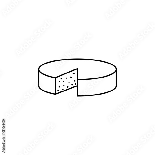 Parmesan thin line vector icon.