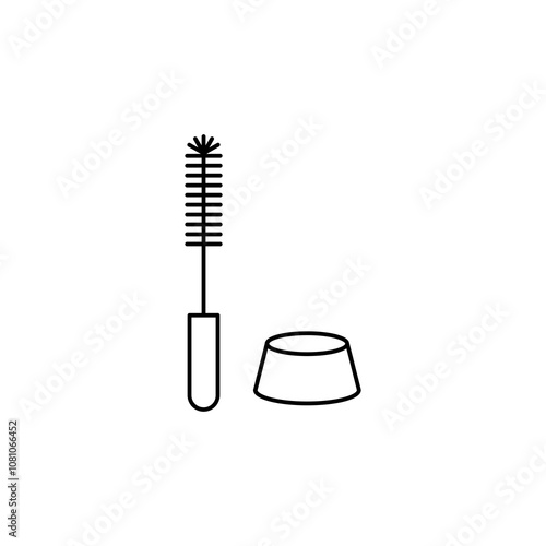 Toilet brush thin line vector icon.