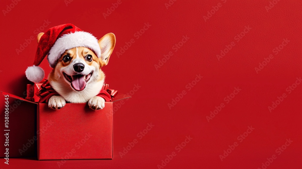Christmas Corgi Surprise in Red Box Christmas Corgi Surprise in Red Box