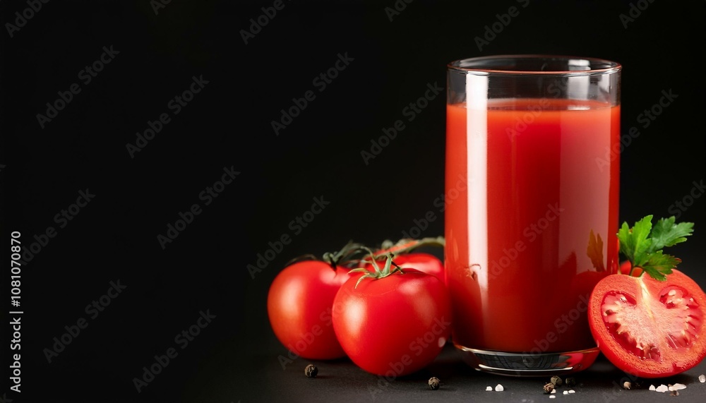 グラスに入ったトマトジュース、黒い背景、コピースペース(tomato juice and copy space)
グラスに入ったトマトジュース、黒い背景、コピースペース(tomato juice and copy space)