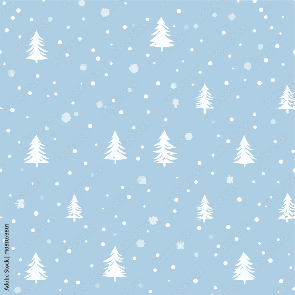 Seamless vector of Christmas trees and snowflakes Seamless vector of Christmas trees and snowflakes