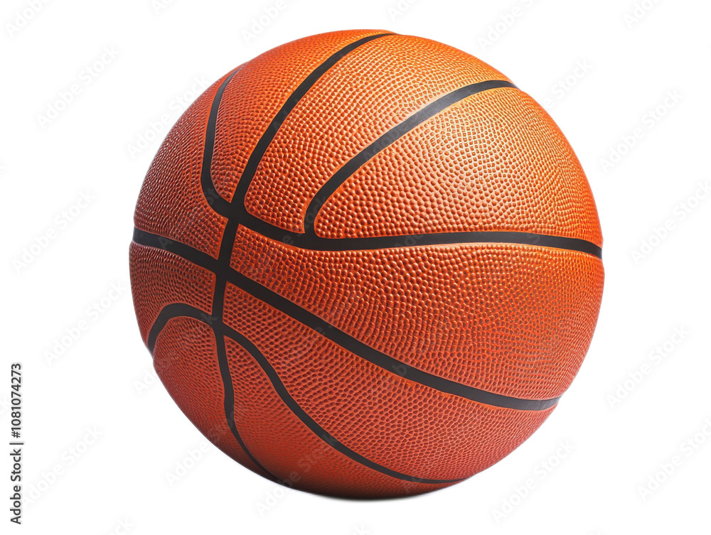 Fototapeta premium Realistic Basketball on Solid White Background