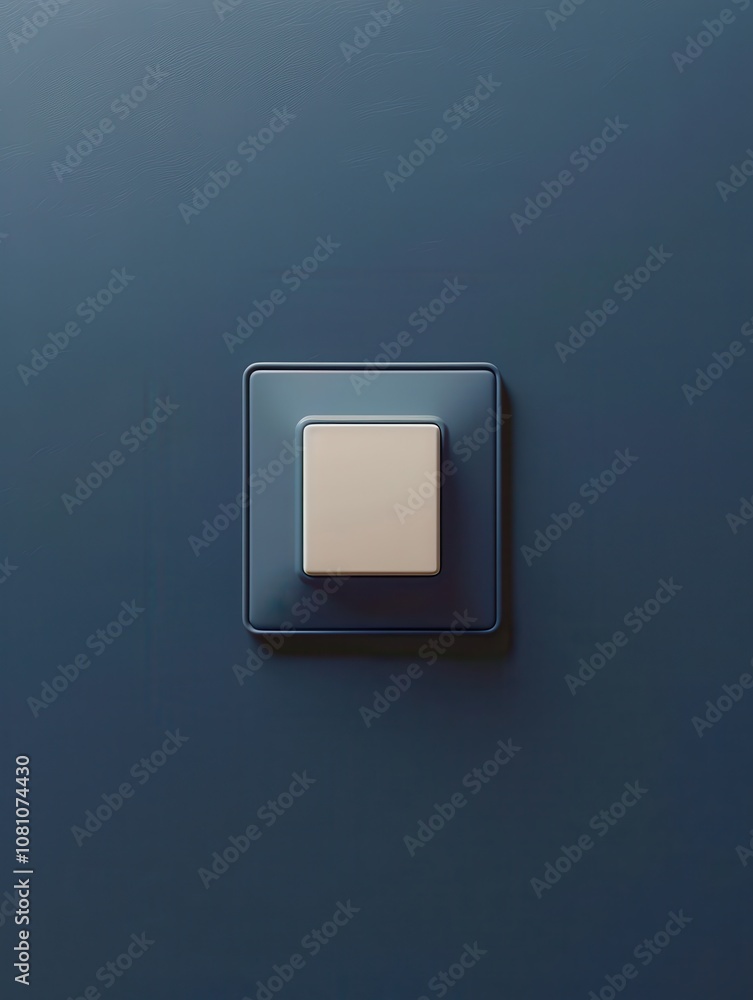 A Simple White Light Switch on a Blue Wall. A Simple White Light Switch on a Blue Wall.