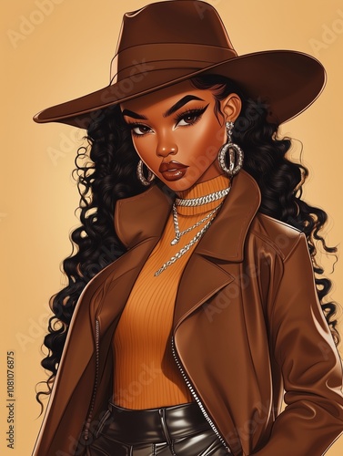 Western Luxe African American Beauty in Modern Cowgirl Style photo