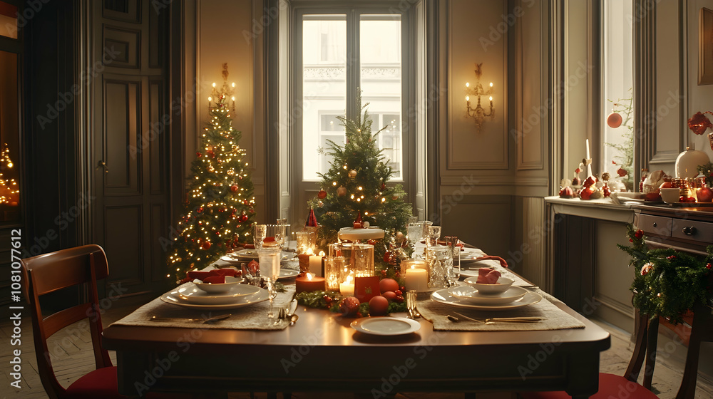 christmas table setting with candles christmas table setting with candles
