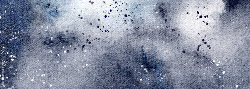Cosmic Watercolor Texture of navy blue background. Deep indigo background with spots and rough brushstrokes. Hand painted astrological night sky background for brochures and posters. Cosmic Watercolor Texture of navy blue background. Deep indigo background with spots and rough brushstrokes. Hand painted astrological night sky background for brochures and posters.