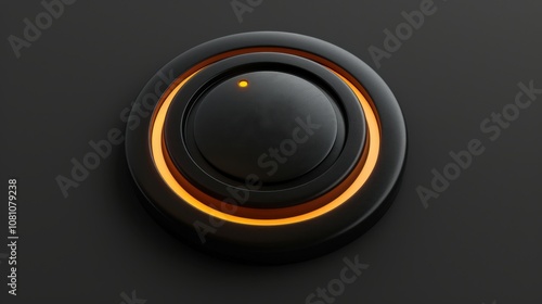 Black knob with glowing orange light.