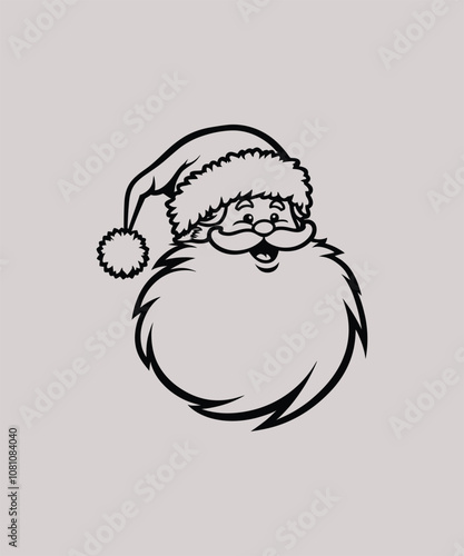 PrintIllustration of a Santa clouds silhouette  Vector illustration of a Christmas silhouette