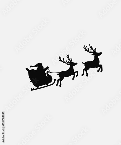 PrintIllustration of a Santa clouds silhouette  Vector illustration of a Christmas silhouette