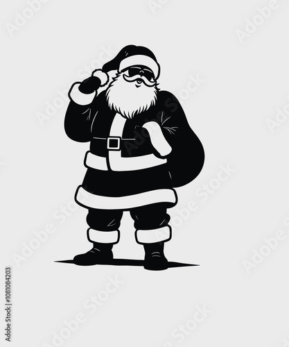 PrintIllustration of a Santa clouds silhouette  Vector illustration of a Christmas silhouette