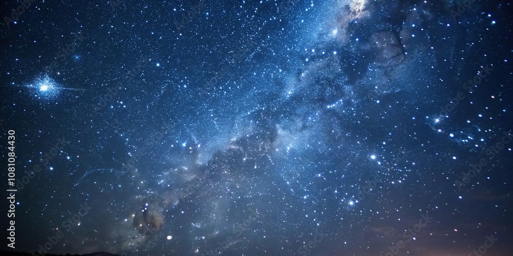 The night sky is filled with an array of twinkling stars in shades of blue and white, astronomy, dark blue, space The night sky is filled with an array of twinkling stars in shades of blue and white, astronomy, dark blue, space