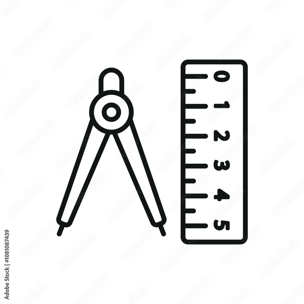 Set ruler square triangle jangka icon vector design templates modern and simple Set ruler square triangle jangka icon vector design templates modern and simple