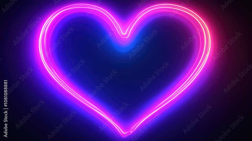 Speeding Neon Lines Shaping a Heart Speeding Neon Lines Shaping a Heart