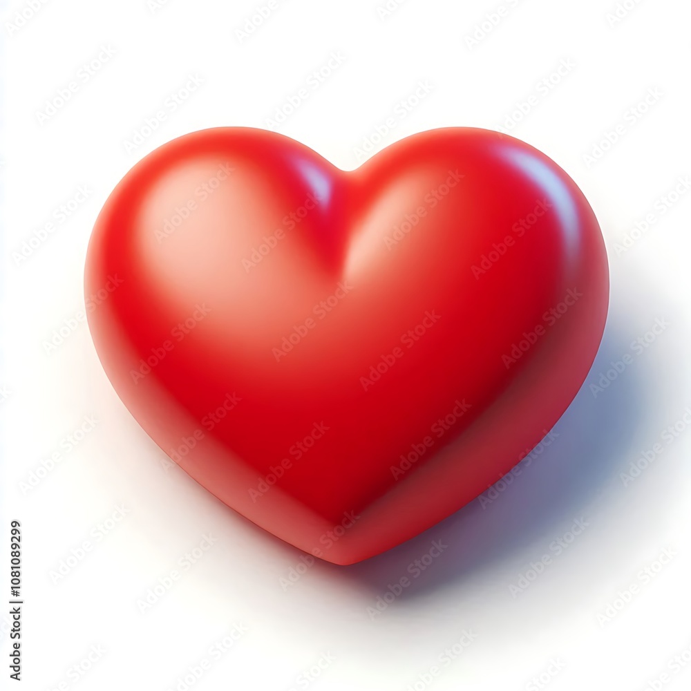 3D Render of Red Heart on White Background 3D Render of Red Heart on White Background