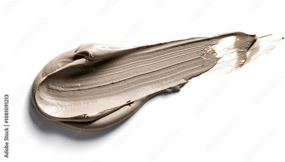 Smear of cosmetic clay isolated on a white Smear of cosmetic clay isolated on a white