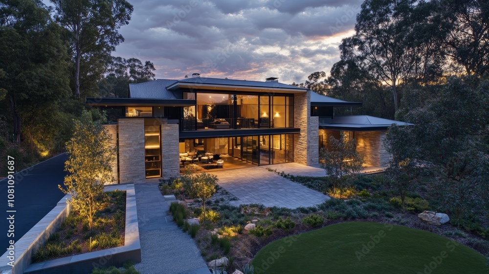 Modern Luxury Home with Breathtaking Views, featuring sleek design, expansive windows, stone accents, landscaping, and natural light. Modern Luxury Home with Breathtaking Views, featuring sleek design, expansive windows, stone accents, landscaping, and natural light.