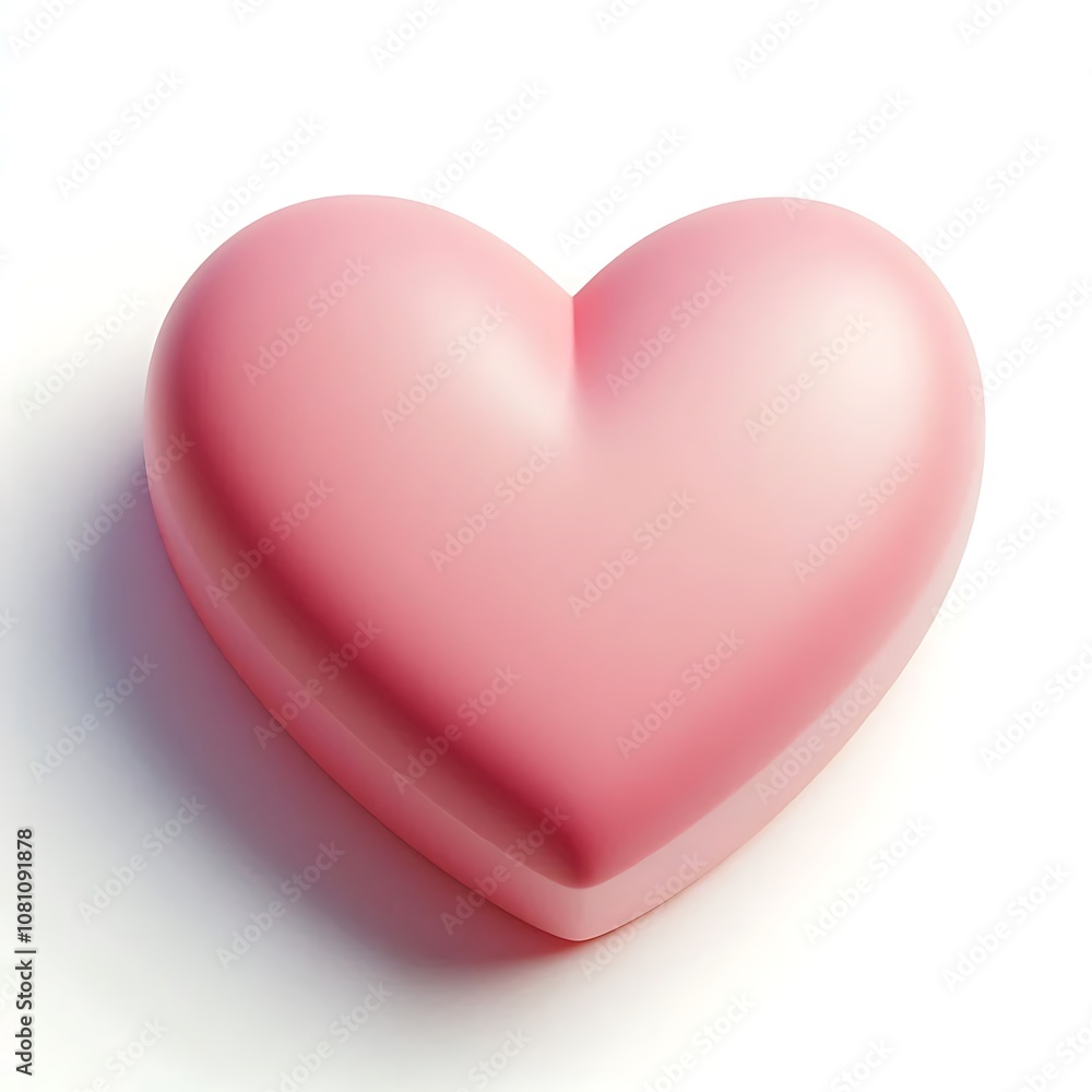 3D Render of Pink Heart on White Background 3D Render of Pink Heart on White Background