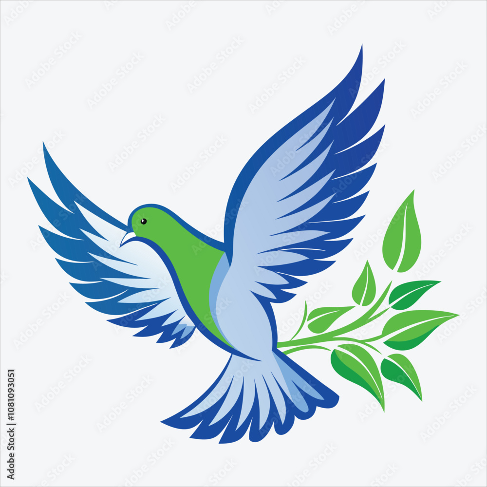 Fototapeta premium peace dove, Vector White background illustration, Generative Ai