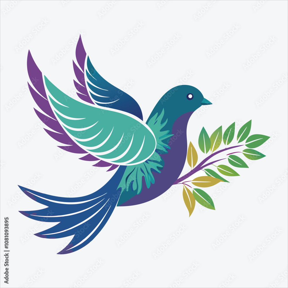 Fototapeta premium peace dove, Vector White background illustration, Generative Ai