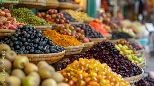 Vibrant International Market: Colorful Displays of Exotic Foods in a Foreign Land (Image 00164) photo