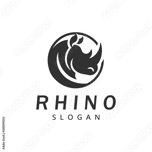 Rhino logo design template, Simple modern professional rhino logo