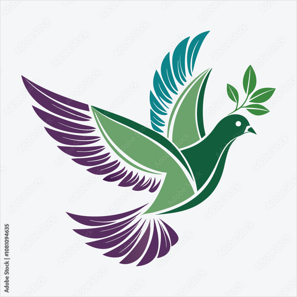 Fototapeta premium peace dove, Vector White background illustration, Generative Ai