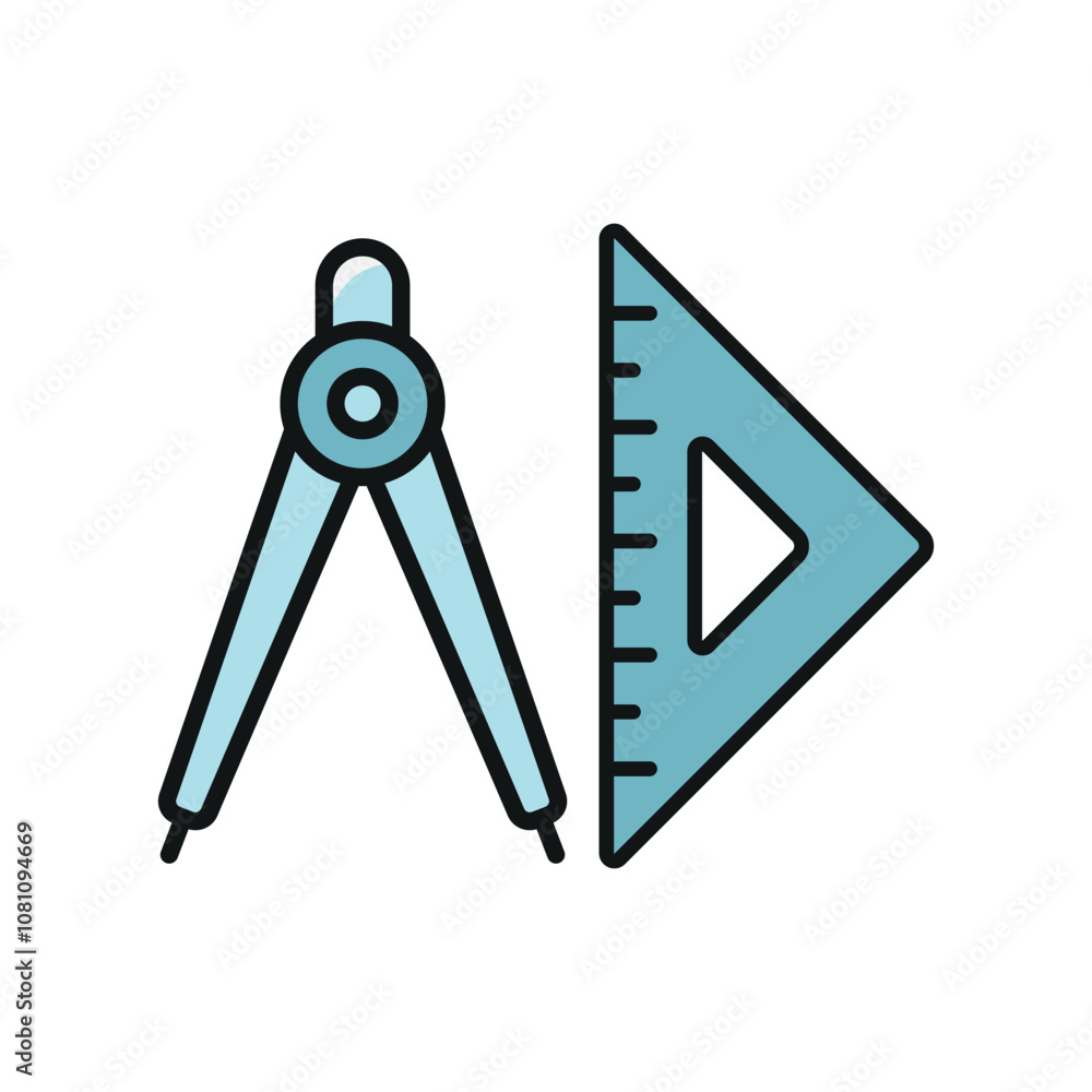 Set ruler square triangle jangka icon vector design templates modern and simple Set ruler square triangle jangka icon vector design templates modern and simple