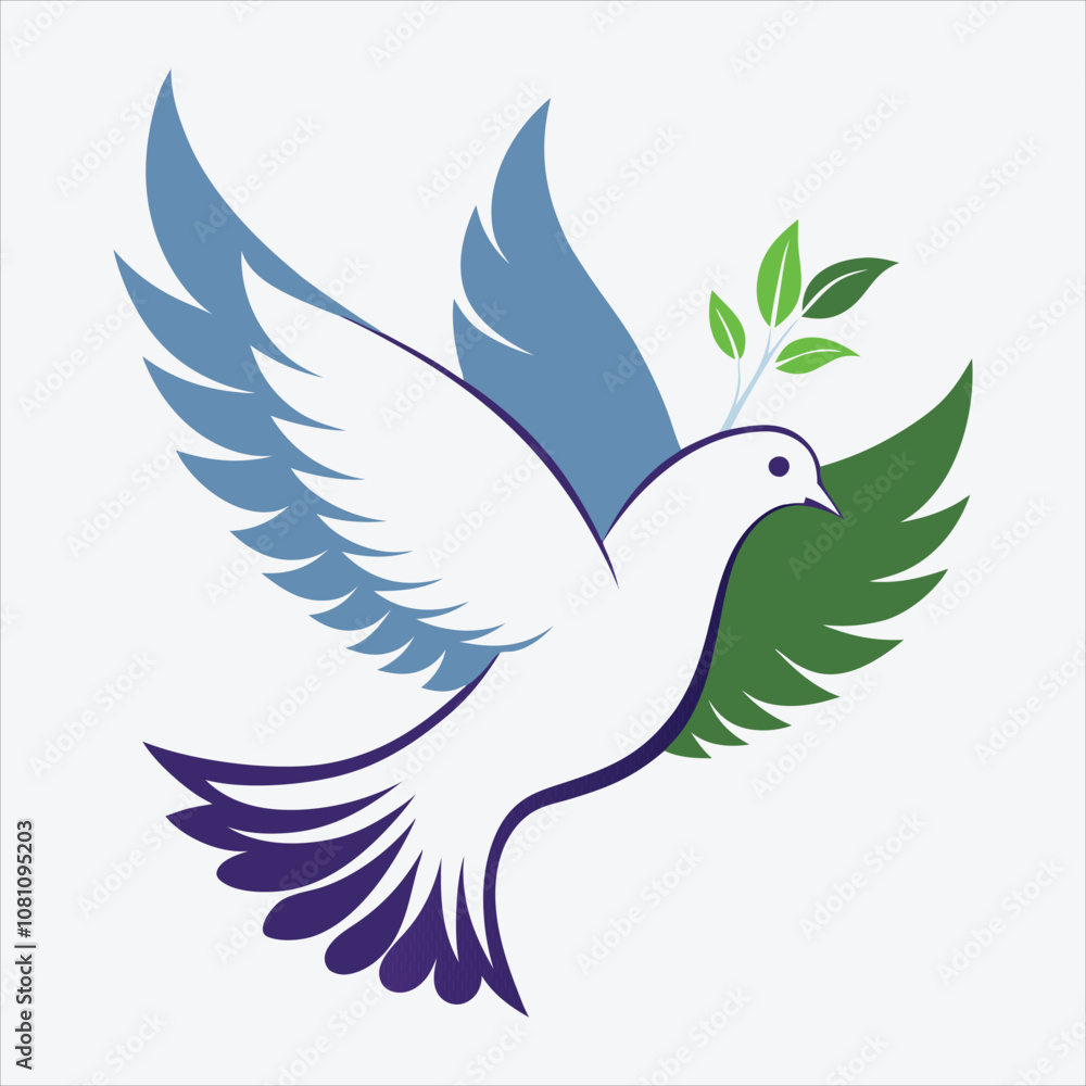 Obraz premium peace dove, Vector White background illustration, Generative Ai