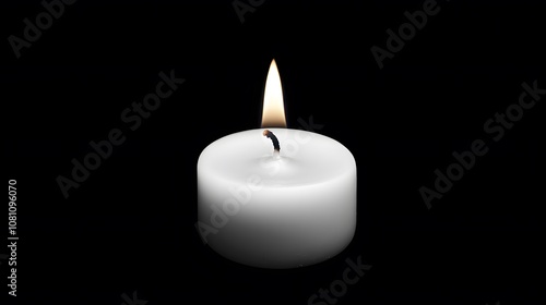 Lit Candle Flame, on Black Background, Abstract Image, Texture, Pattern Background, Wallpaper, Cover and Screen of Smartphone, PC, Laptop, 9:16 and 16:9 Format